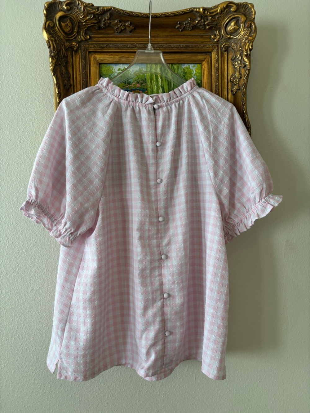 crown & ivy Pink Gingham Ruffle Top - Picture 4 of 7
